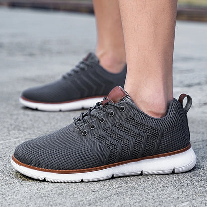 Casual Sneaker Shoes, Breathable Men's Walking Mesh, Soft Sole Outdoor Anti-Slip Travel Comfortable Running Shoes, Tenis Masculino