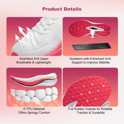 Baasploa Women’s Professional Running Shoes Outdoor Carbon Plate Non-Slip Sports Shoes Female Casual Breathable Jogging Sneakers