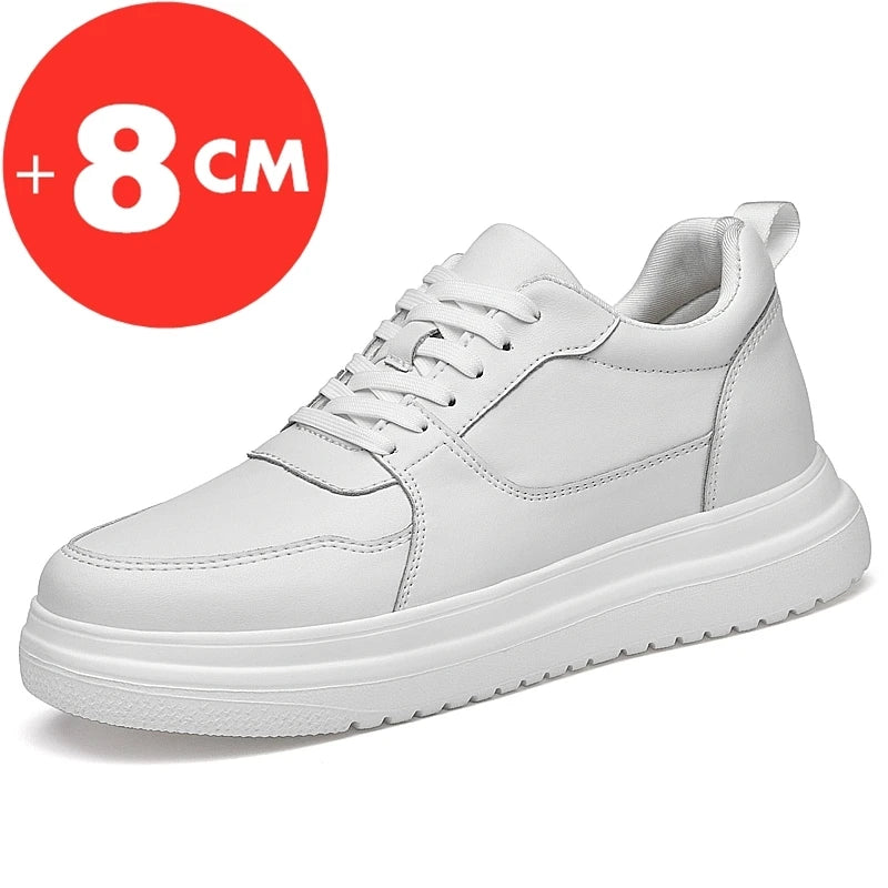 Didelio dydžio vyriški sportiniai bateliai su pakėlimu, aukštį didinantys batai, aukštį didinanti vidpadžiai, 7–8 cm aukštakulniai batai, natūralios odos sportiniai batai