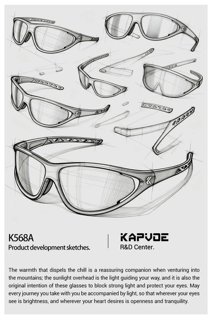 Kapvoe Hiking Sunglasses Camping Fashion Sunglasses for Men Photochromic Cycling Glasses MTB Bike Goggles Fishing Eyewear Sports