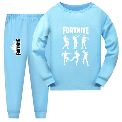 New Kids Fortnite Fall Pajama Sets Baby Girls Long Sleeve Tops Pants 2pcs Set Teen Boys Daily Sleepwear 1006