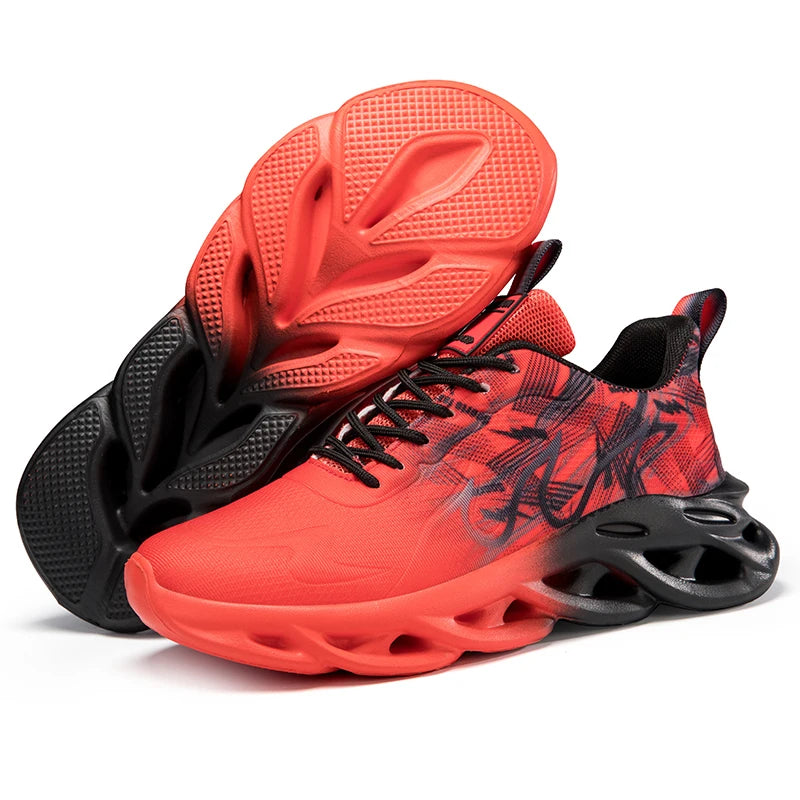 Men's Running Shoes Mesh Breathable Flat Cushioning Soft Comfortable Sneakers Outdoor Gym Trendy Casual Jogging Shoes for Men