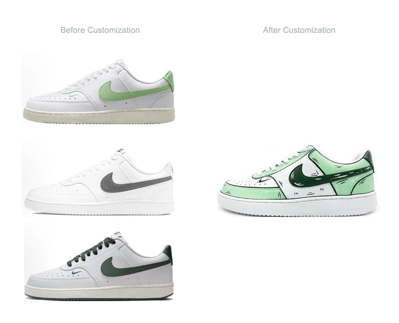 Custom Sneakers NIKE COURT VISION  Messy Line Design Wild Romantic Dream Comic Pattern Couple Matching Shoes Unisex retro shoes