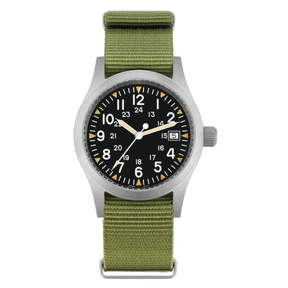 Militado ML05 Ronda 515 Movement Field Watches Domed Sapphire Crystal With High Clear AR Coating Wristwatch 38mm Vintage Watches