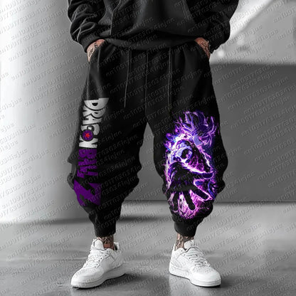 Dragon Ball Men's Sweatpants Autumn/Winter Trend Retro Anime Printing Loose Casual Workout Harajuku Plus Size Hip Hop Pants