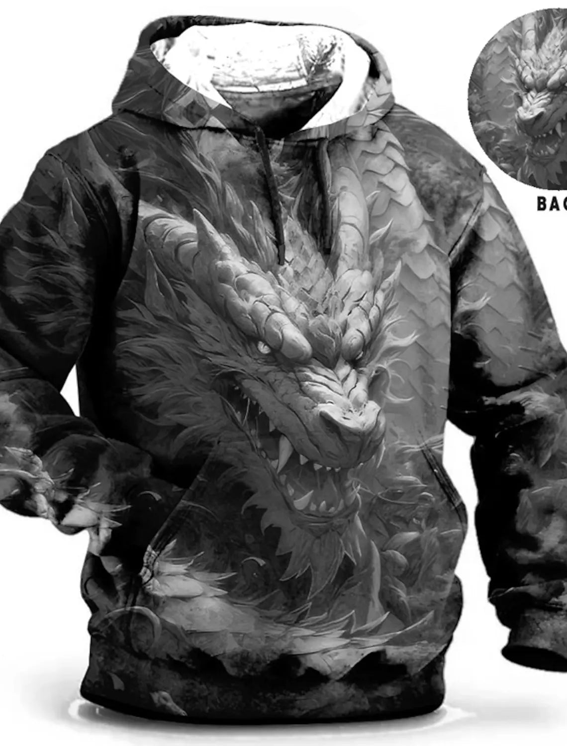 Chinese New Year Dragon Hoodie Men's Graphic Animal Prints Daily Classic Casual 3D Pullover Streetwear Hoodies Long Sleeve Hooded