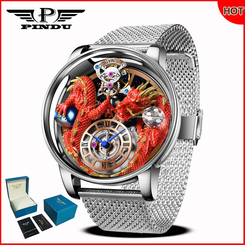 PINDU Design 2025 NEW Men's Watch Diamond Tourbillion Top Brand Luxury Astronomia Quartz Watch Men's Sapphire Glass Waterproof Watch