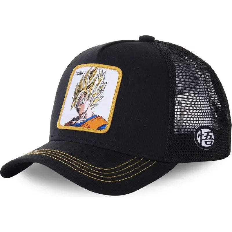 Kapa Dragon Ball Son Goku, bejzbolska kapa, poletna potovalna kapa s ščitkom, moška kapa z vezenjem, hip-hop kapa s ščitkom proti soncu, nastavljiva kapa v stilu »trucker«, mrežasta kapa
