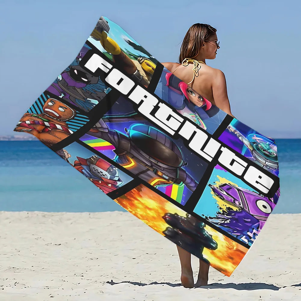 New Hot Game F-FortniteS Beach Towel Microfiber Sand Free Quick Dry Soft Sandproof Pool Towels Gift for Women Travel Gym Shower