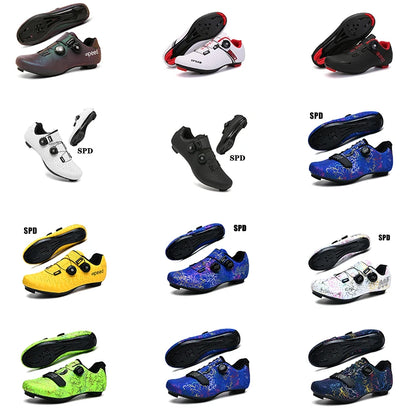 New Cycling Shoes Men's Self-Locking Racing Road Cycling Sports Shoes Lockless Training Shoes Women's SPD Cleats Cycling Shoes