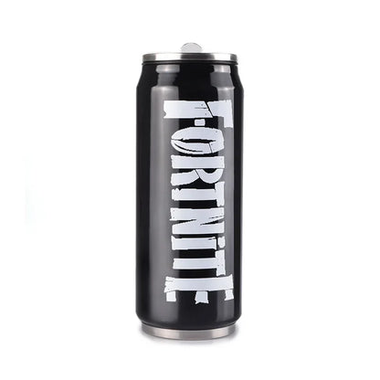 Fortnite Water Cup Straw Cups Outdoor Sports Mugs Stainless Steel Mug Student Portable Drinking Coffee Cup 450ML Birthday Gift