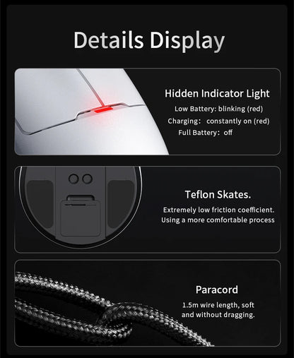 AJAZZ AJ159 NL Wireless Mouse 800mAh Compatible with Games and Office PAW3395 1K Nearlink BT Wireless Mouse Laptop GiftAJAZZ AJ1