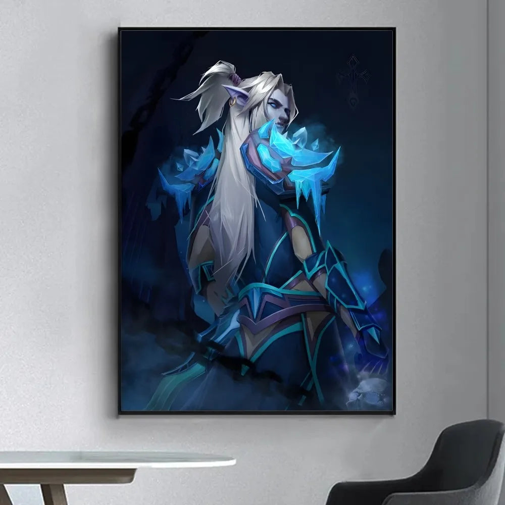 Game World Of Warcraft Poster Fancy Wall Sticker for Living Room Bar Vintage Decorative Painting Middle