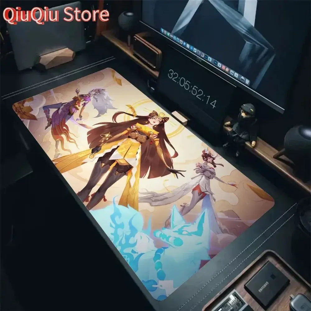 Amaterasu Kiriko Overwatch musemåtte, skrivebordsmåtte med underlag, gamingtilbehør, Prime Gaming XXL tastaturmåtte, polstret måtte