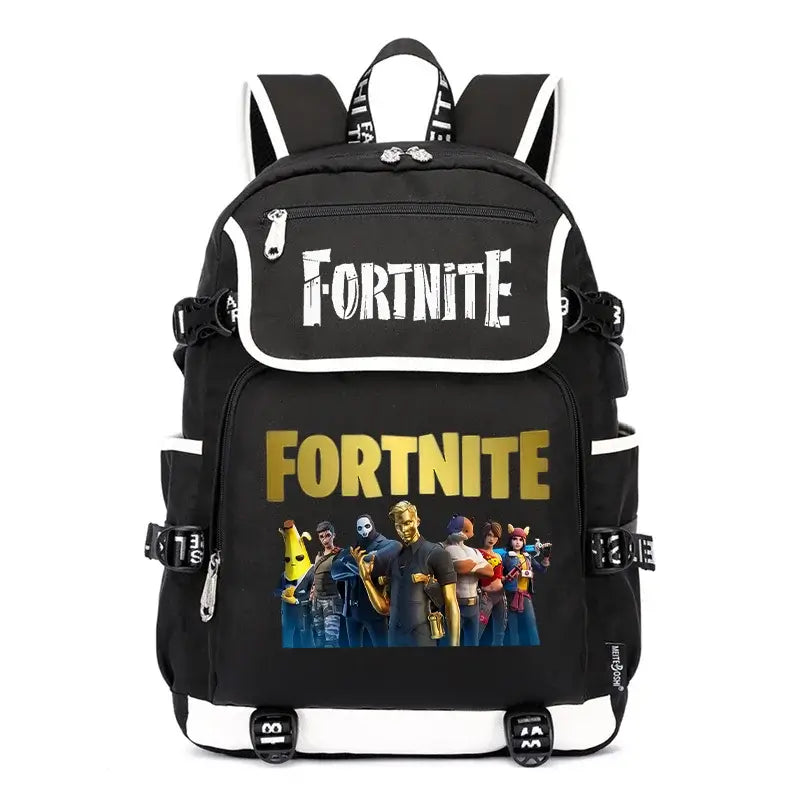 Fortnites раница с голям капацитет, ежедневна чанта за рамо с USB порт, унисекс аниме ученическа раница, нов стилен подарък за канцеларски принадлежности
