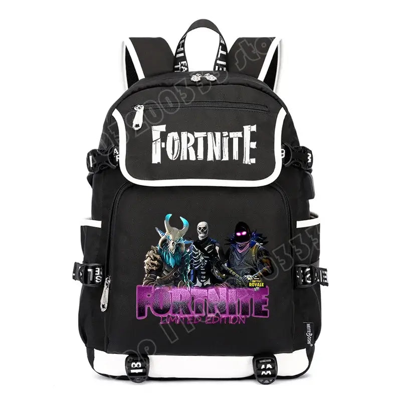 Fortnites раница с голям капацитет, ежедневна чанта за рамо с USB порт, унисекс аниме ученическа раница, нов стилен подарък за канцеларски принадлежности
