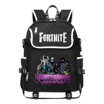 Fortnites раница с голям капацитет, ежедневна чанта за рамо с USB порт, унисекс аниме ученическа раница, нов стилен подарък за канцеларски принадлежности