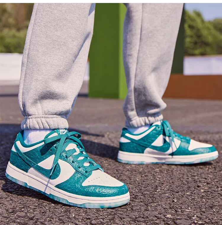 Nike Official Authentic Dunk Low Women's Lightweight Cushion Retro Sport Sneakers DV3029-100
