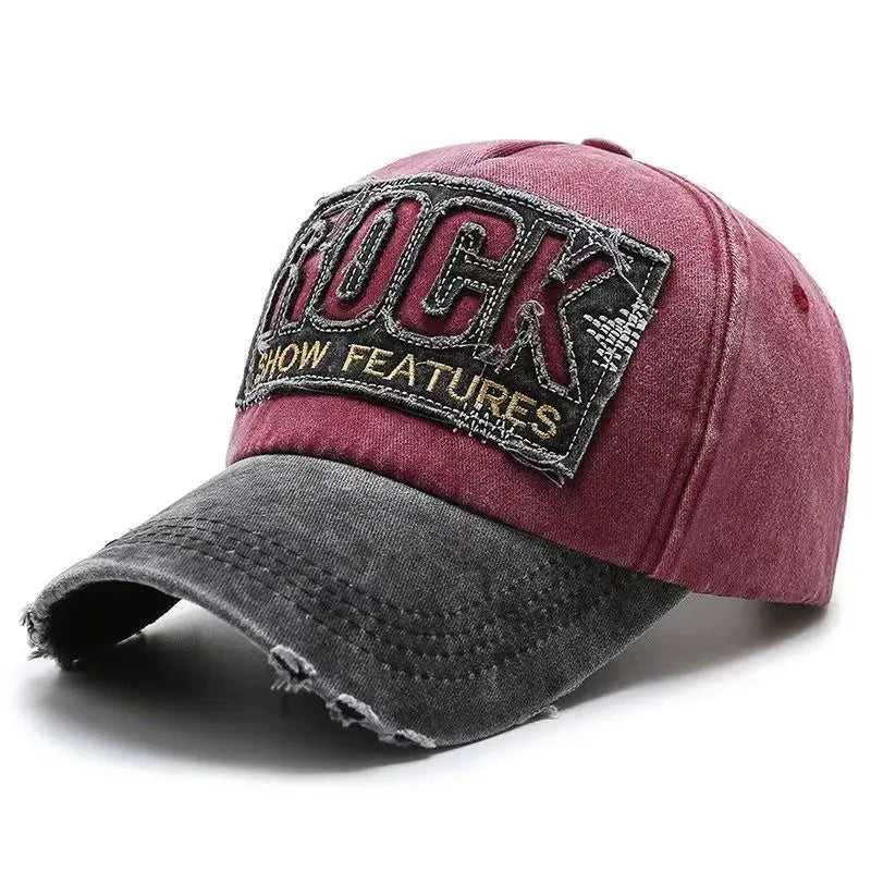 Visokokvalitetna pamučna bejzbol kapa s vezenim natpisom ROCK za muškarce i žene, snapback sportska kapa za vanjsku upotrebu za zaštitu od sunca