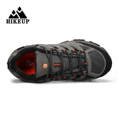 HIKEUP Hiking Shoes for Men, Designer Climbing Trekking Sneakers, Leather Outdoor Sports Work Shoes, Running Shoes