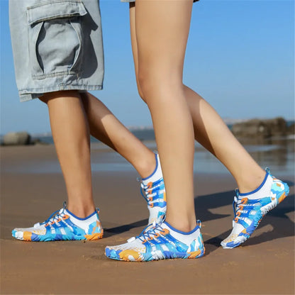 Men's and women's water shoes, upstream wading swimming barefoot five-finger aqua shoes, colorful beach seaside light unisex sneakers new