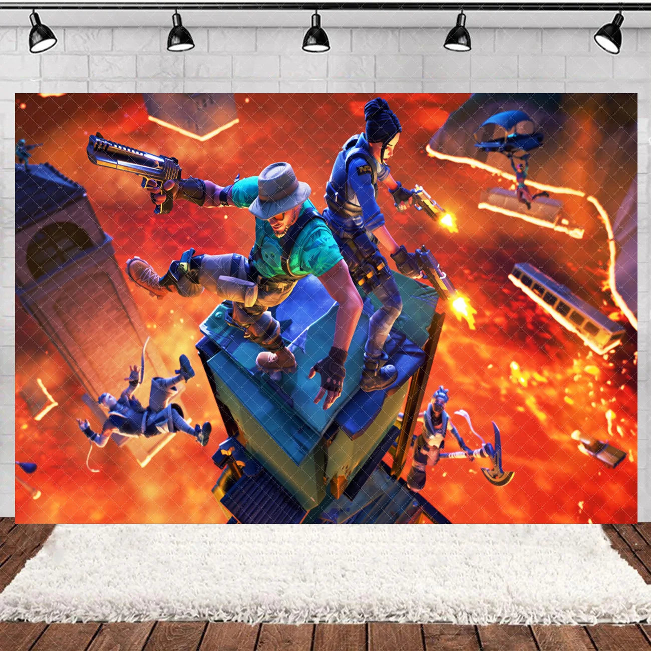 Fortnite Theme Happy Birthday Party Decoration Backdrop Shooting Game Alpaca Llama Supplies Background Baby Shower Kid Gifts