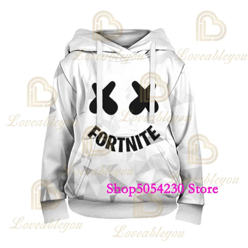 3D Printed Llama Fortnite Hoodie Battle Royale Cartoon Sweatshirts for Men And Women Game Hero Hooded Shirt for Teens