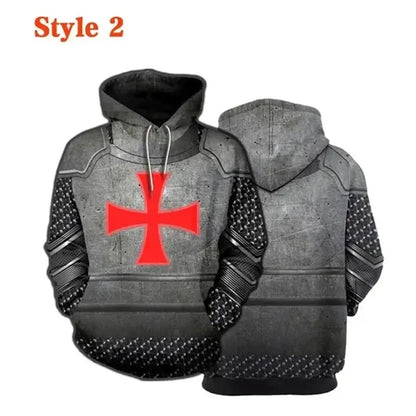 Knight Templar Mens Hoodie Sweatshirt 3d Printed Men Women Casual Hooded Sweatshirts Pullover Hip Hop Harajuku Streetwear Tops, Produit gaming premium Fraquane, équipement gamer