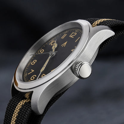 Militado ML08 Vintage Watch VH31 Quartz Movement Domed Sapphire Crystal Wristwatch BGW9 Luminous Vintage 38mm Quartz Watches