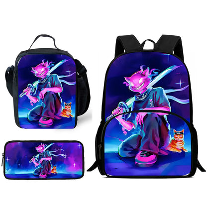 Hot Game Design Child Backpacks Lunch Bag Pencil Case Large Capacity School Bags for Boys and Girls Best Gift Fortnite