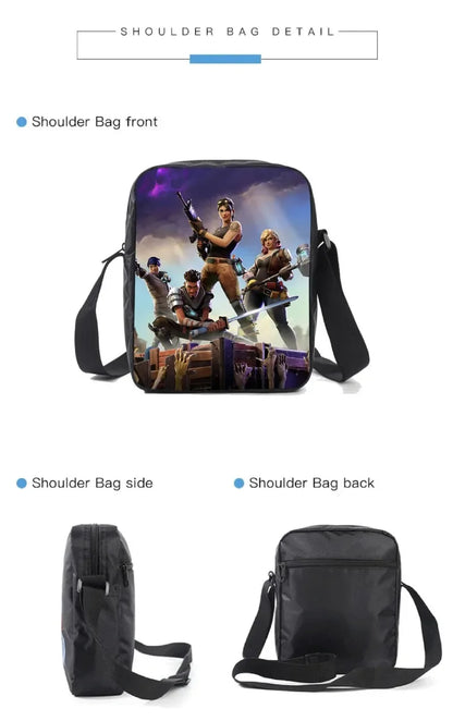 Fortnite 3PCS Backpack for Boys Victory Game 16 Inch Water Resistant Preschool Knapsack Cool Elementary School Backpacks