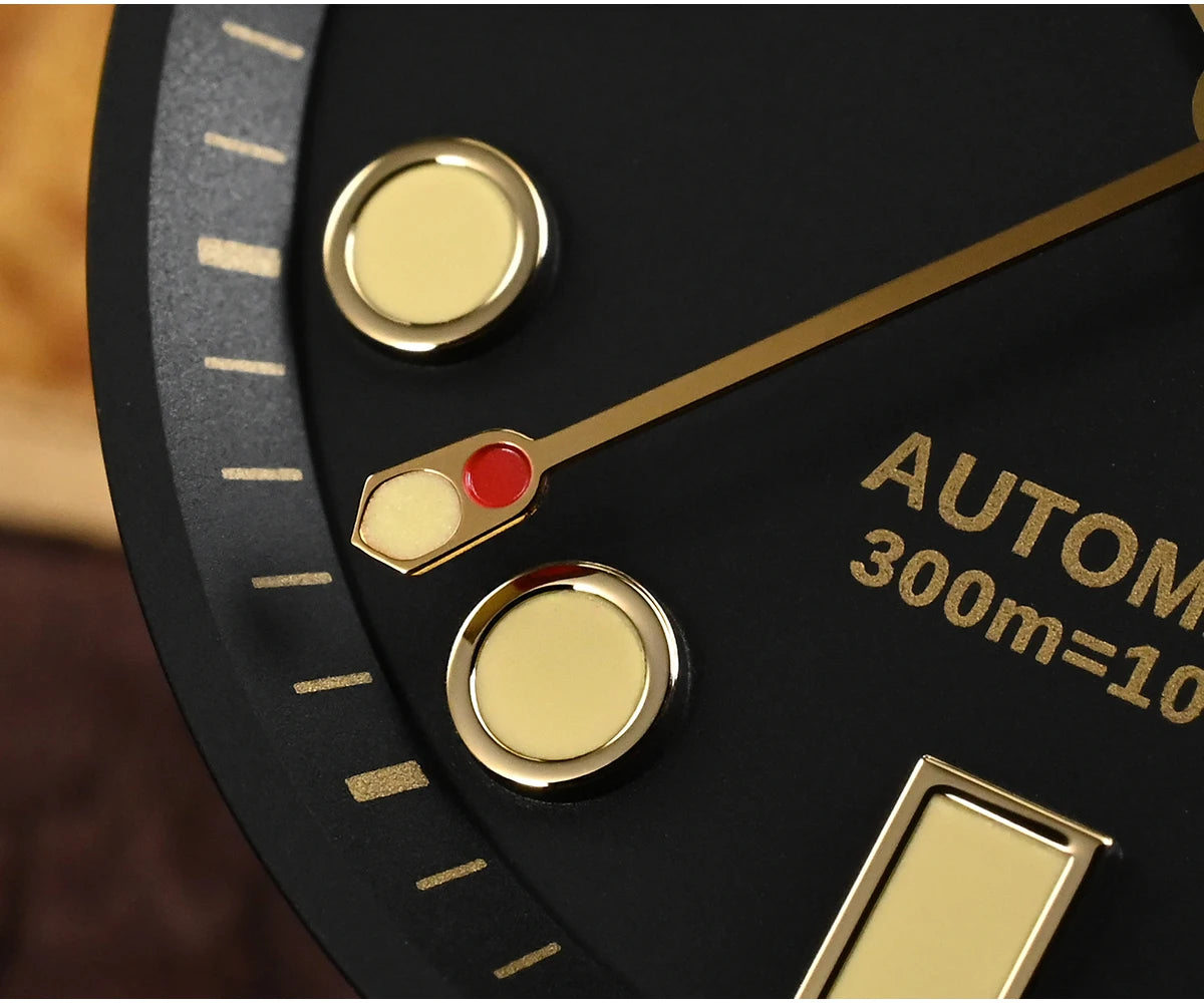 San Martin 44mm Men's Diver Watch Vintage MM300 Gilt Dial Sport NH35 Automatic Mechanical Sapphire Waterproof 300M C3 Lume SN0087