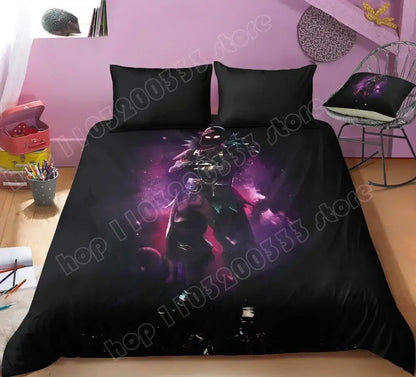 Juego de cama Fortnite con funda nórdica de 3 piezas, diseño 3D, ropa de cama para dormitorio, gaming, anime y dibujos animados, funda de almohada, decoración de habitación, regalo