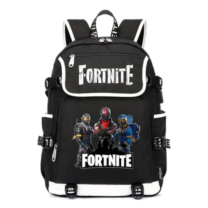Fortnites раница с голям капацитет, ежедневна чанта за рамо с USB порт, унисекс аниме ученическа раница, нов стилен подарък за канцеларски принадлежности