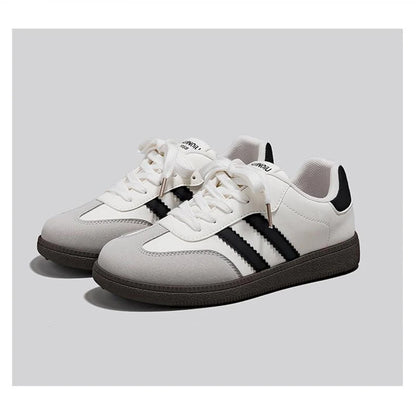 HuanQiu Women's Shoes Retro Fashion Casual Flats Female Sneakers Lace-up Comfortable Non-Slip German Training Shoes for Women
