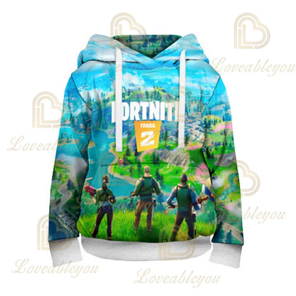 Hanorac Fortnite cu glugă, imprimeu 3D, mărime mare, hanorac tip sweatshirt, tricou pentru copii, modă streetwear, jachetă casual cu glugă