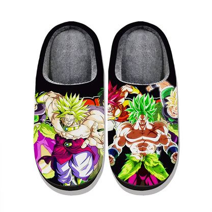 Anime Dragon Ball Plush Slippers Goku Vegeta Winter Fuzzy Warm Cotton Shoes Cute Cosplay Men Home Indoor Non-Slip Slipper Gifts