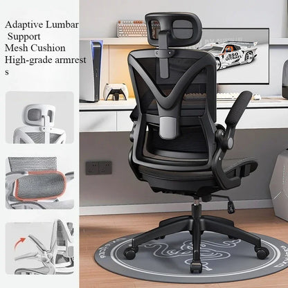 Ergonomic Gaming Chair with 3D Lumbar Support, Breathable Mesh Office Chair, Racing Style High-Density Sponge Seat, Adjustable Swivel Computer Desk Chair