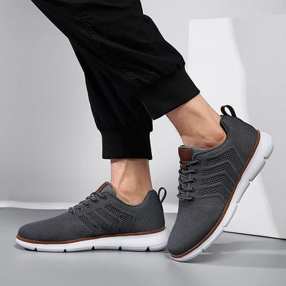 Casual Sneaker Shoes, Breathable Men's Walking Mesh, Soft Sole Outdoor Anti-Slip Travel Comfortable Running Shoes, Tenis Masculino