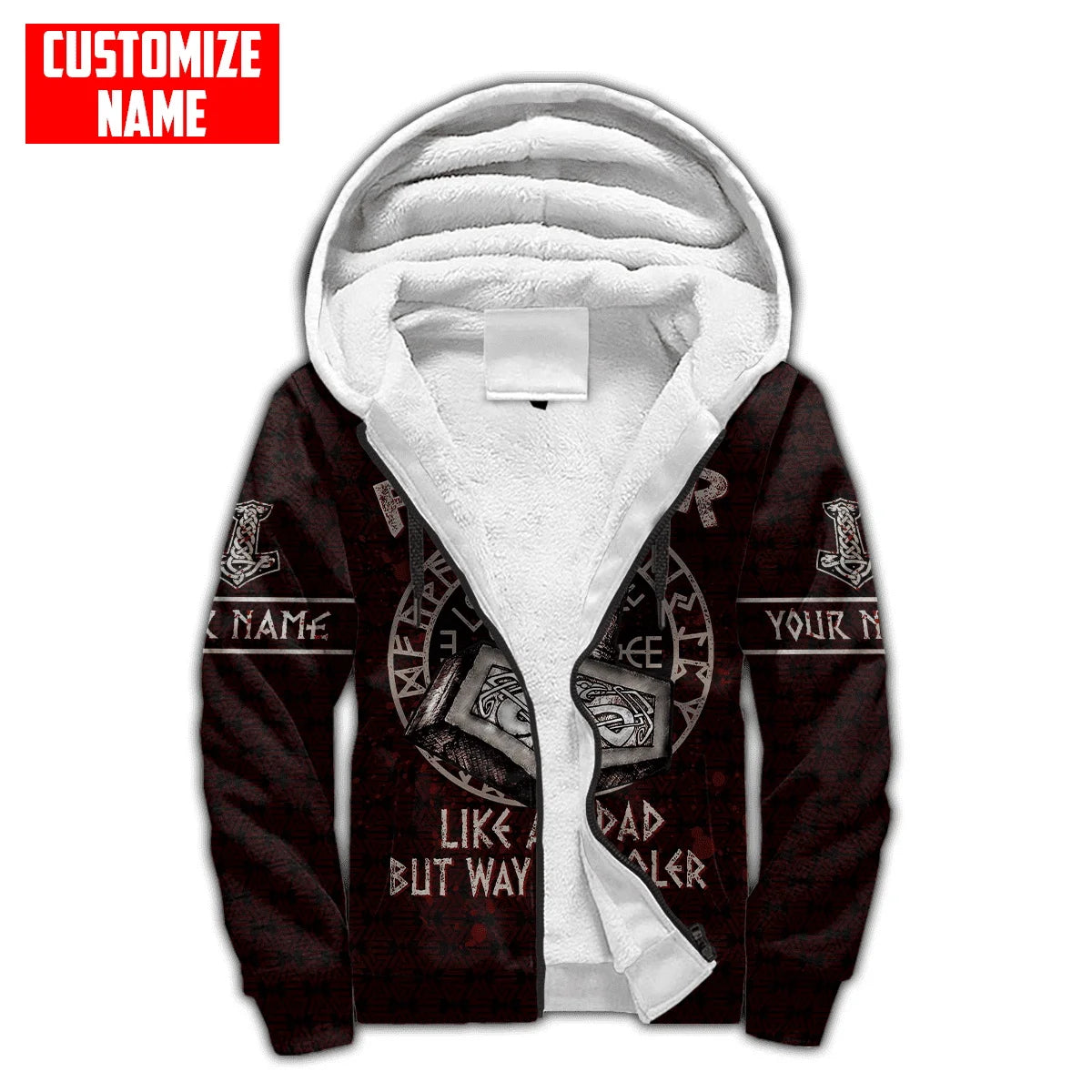 Mjolnir Odino Corvo Lupo Tatuaggio Felpa con cappuccio da uomo invernale più spessa con zip, stampata in 3D, unisex, casual, tuta con cappuccio, giacca in pile calda KD16
