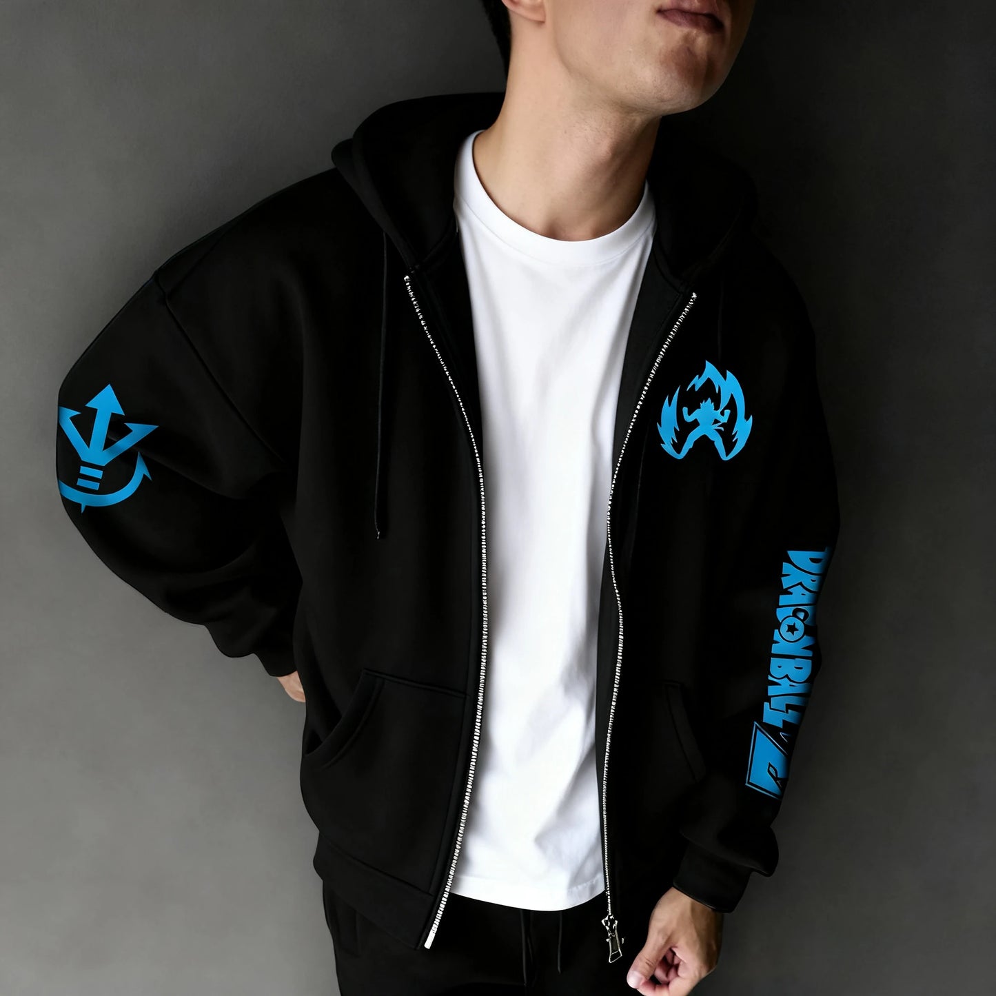 Dragon Ball Anime Y2K Versatile Zipper Hoodie 2025 Men's Autumn/Winter New Gogeta Printed American Casual Loose Parent Child Top