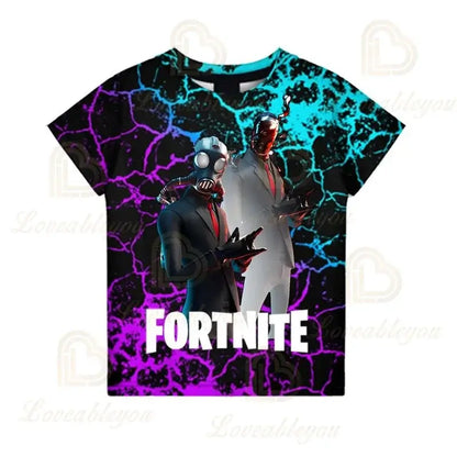 Μπλουζάκι Fortnite για αγόρια, παιδικές μπλούζες καλοκαιρινές, ρούχα για παιδιά, 3D αστεράτα γραφικά Battle Royale παιχνιδιού, T-shirt για νήπια, μπλούζα Tee για κορίτσια