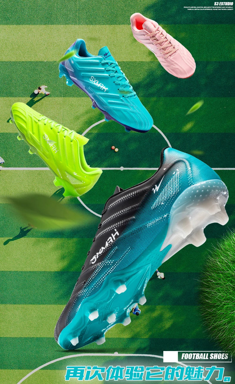 Double Star Adult Youth AG Soccer Cleats Non Slip Durable Artificial Natural Grass Football Shoes for Training Match Men Women