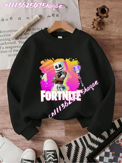2026 Fortnite Kids Hooded Coats Anime Fortress Night Sweatshirts Game Spring Autumn Hoodies Sportswear Children’s Clothes Gift