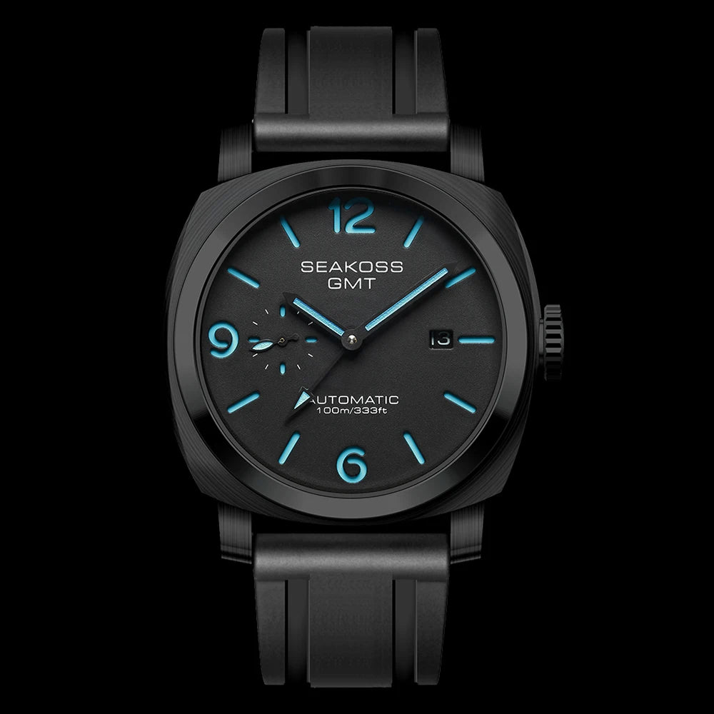 SEAKOSS 100m Diving Men GMT Automatic Mechanical Watches 1963 Clock 2557 Seagull Movement Super Luminous Sapphire Wristwatches