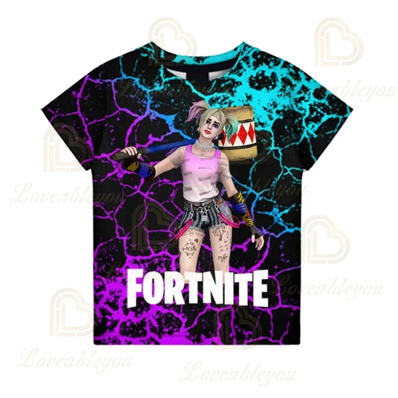 Fortnite Victory Royale Ninja Fashion 3D -T-paidat, kesäiset lyhythihaiset lastenvaatteet, sarjakuvapainatus, vauvanvaatteet, lasten T-paita