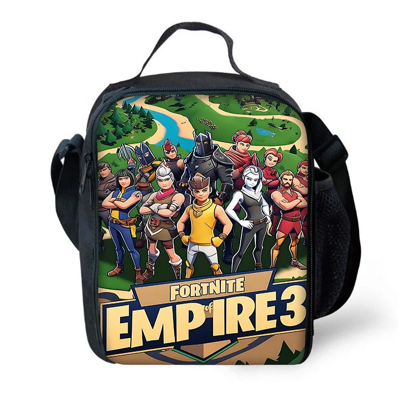 Classic Game Fortnite Child Insulated Large Capacity Bag for Boy Girl Student Outdoor Picnic Reusable Thermal Cooler Lunch Box