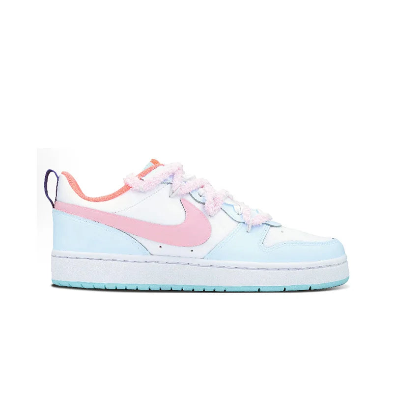 Custom Sneakers Nike Court Borough Whale Heart & Bear Candy Wrapper Sweet, Gentle & Playful Women's Skateboarding Sneakers