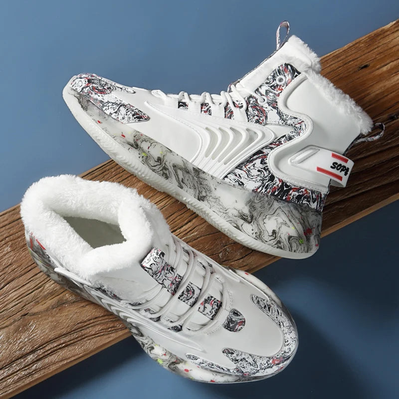 Men's Boots 2025 New Winter Slippers Warm Men Shoes Waterproof Non-Slip Plush Sneakers Male Tennis Shoes Boots Men Sneakers Winter