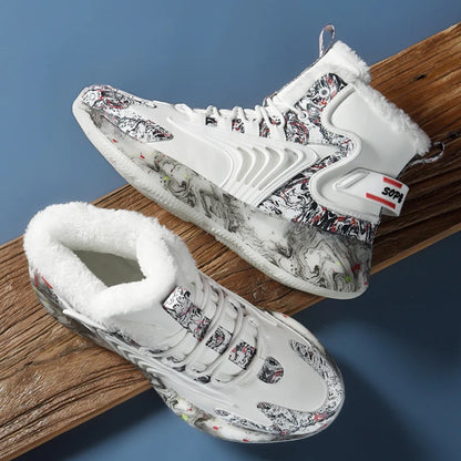 Men's Boots 2025 New Winter Slippers Warm Men Shoes Waterproof Non-Slip Plush Sneakers Male Tennis Shoes Boots Men Sneakers Winter